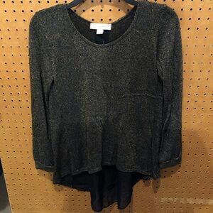 NWT Nicki Minaj Black and Gold Blouse Top